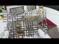 ব্রোঞ্জ অলঙ্কারিক বর্গক্ষেত্র স্থাপত্য বোনা ধাতব জাল বিল্ডিং ফেসড 7.8kg/M2