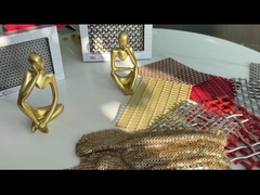 4 মিমি ডায়া বোনা অ্যালুমিনিয়াম মেটাল সিকুন ফ্যাব্রিক অ্যান্টিওয়ার ডেকোর পার্টিশন ক্ল্যাডিং