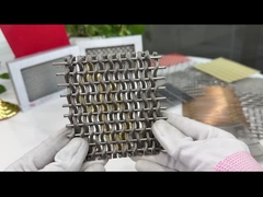 SS304 নমনীয় ধাতব জাল ফ্যাব্রিক ক্রাইমড মেটাল স্ক্রিন ফেসেড 16 ফুট প্রস্থ