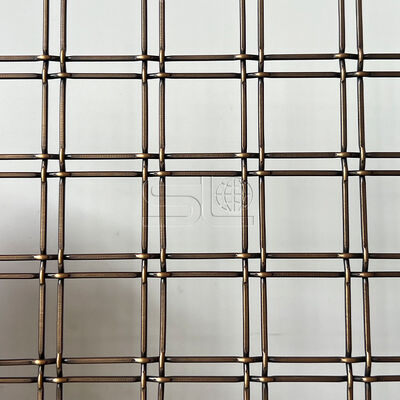 Antique Bronze Crimped Wire Architectural Woven Wire Mesh Diamond Open Weave