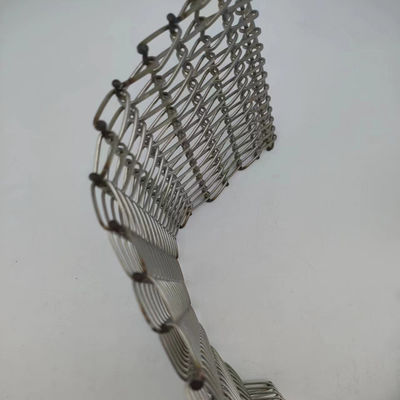 সিলভার স্পাইরাল বোনা তারের জাল ব্যাসার্ধ 2mm-20mm আকার
