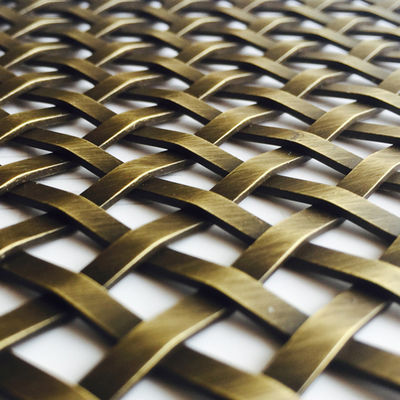 স্টেইনলেস স্টীল অ্যানোডাইজড Woven Wire Mesh জন্য স্থাপত্য প্যানেল জন্য মন্ত্রিসভা