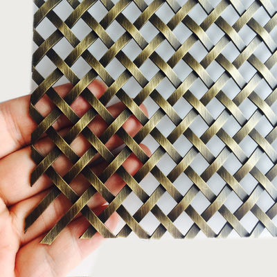 স্টেইনলেস স্টীল অ্যানোডাইজড Woven Wire Mesh জন্য স্থাপত্য প্যানেল জন্য মন্ত্রিসভা