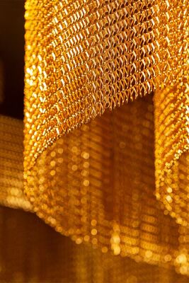 ১২x২৪মিমি চেইন আকারের অ্যালুমিনিয়াম চেইন লিঙ্ক পর্দা, যা ৬০% খোলা এলাকা এবং ১.২মিমি তারের ব্যাস সহ পোকামাকড় প্রতিরোধের জন্য ব্যবহৃত হয়