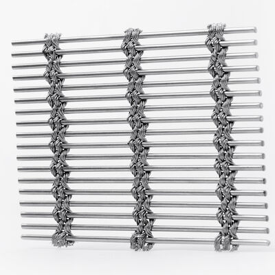 Dense 6mm Rod Grid Decorative Woven Wire Mesh 42% Open Area 7mm Thick
