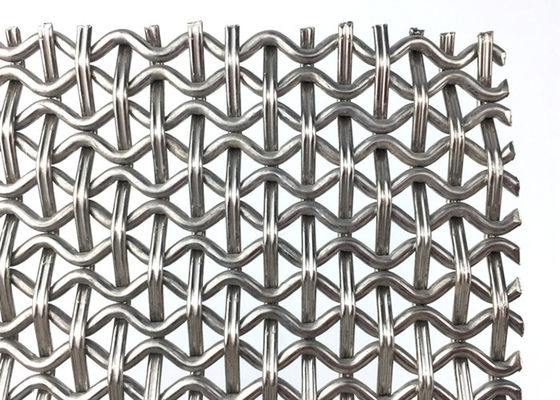 SS316 প্রাকৃতিক রঙের ওয়েভ জাল সজ্জিত তারের জাল প্যানেল জারা প্রতিরোধের