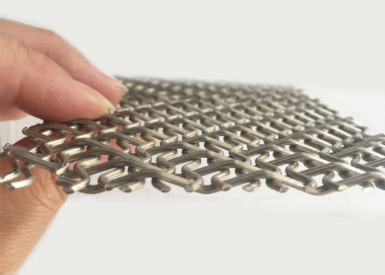 SS316 প্রাকৃতিক রঙের ওয়েভ জাল সজ্জিত তারের জাল প্যানেল জারা প্রতিরোধের