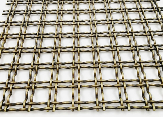 পার্টিশন Crimped বুনা তারের জাল প্রাচীন পিতল PVD আলংকারিক জাল প্যানেল
