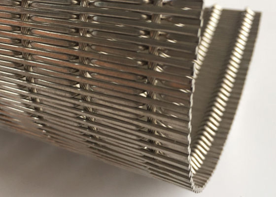 Crimped 9mm 2m নমনীয় ধাতু জাল ফ্যাব্রিক OEM এলিভেটর অভ্যন্তরীণ ওয়াল প্যানেল