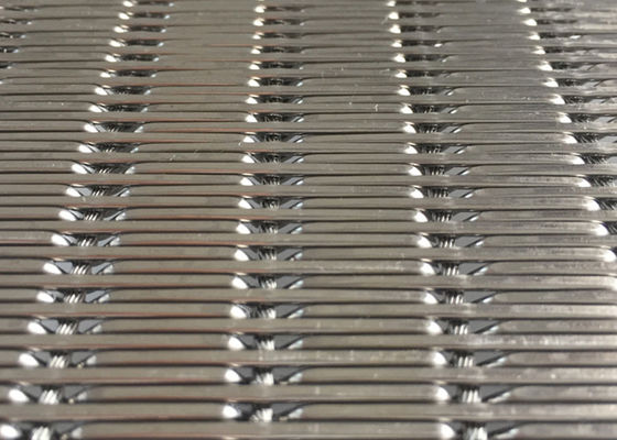Crimped 9mm 2m নমনীয় ধাতু জাল ফ্যাব্রিক OEM এলিভেটর অভ্যন্তরীণ ওয়াল প্যানেল