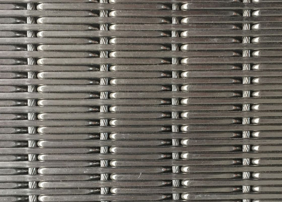 Crimped 9mm 2m নমনীয় ধাতু জাল ফ্যাব্রিক OEM এলিভেটর অভ্যন্তরীণ ওয়াল প্যানেল