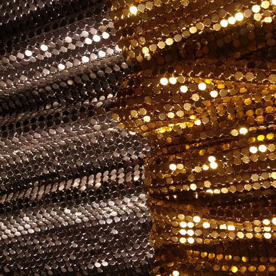 আলংকারিক আচ্ছাদন ধাতু অ্যালুমিনিয়াম Sequins তেল প্রতিরোধী ধাতু জাল পোশাক